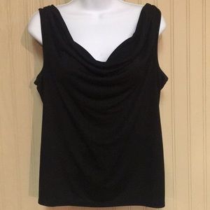 New York scoop neck black tank top